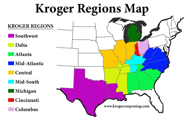 What Region Do You Live In Kroger Couponing   Kroger Regions Map 768x496 