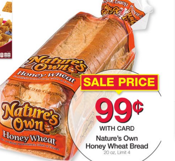 Nature's Own Honey Wheat Bread $.99 - Kroger Couponing