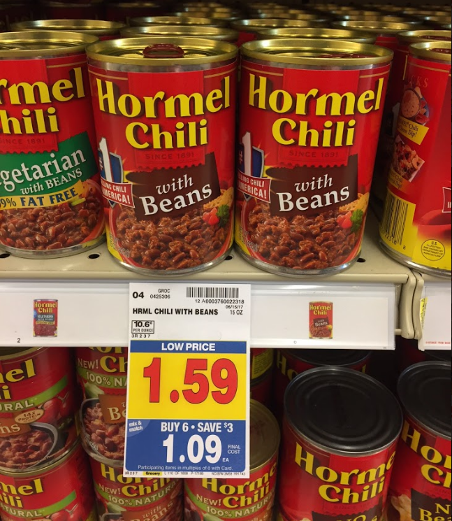 Hormel Chili only $.81 - Kroger Couponing