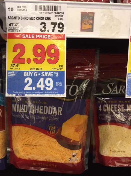 Sargento or Kraft Shredded Cheese 2.49! Kroger Couponing