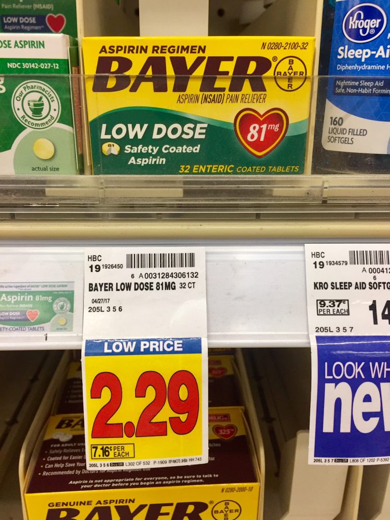 Bayer Aspirin just 1.29 Kroger Couponing