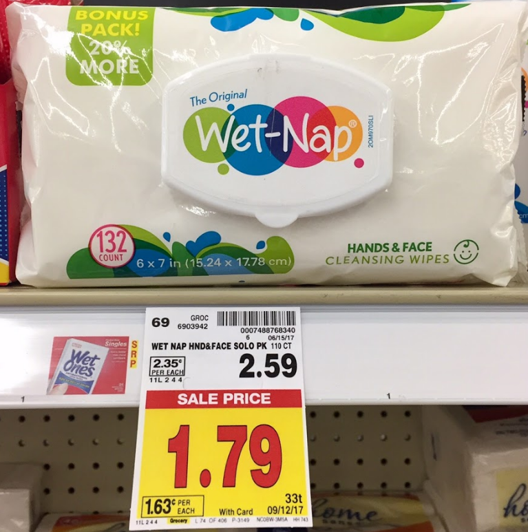 WetNap Cleansing Wipes .79 Kroger Couponing