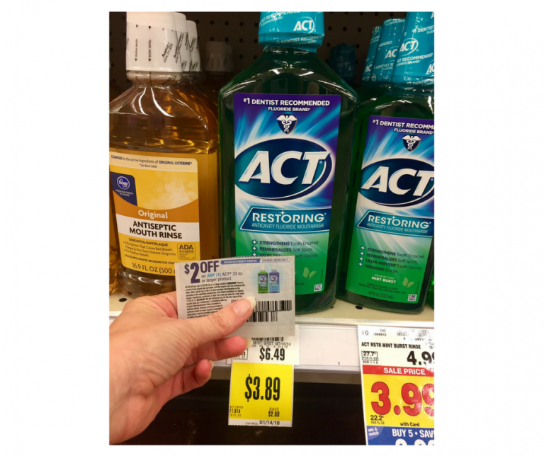 Act Mouthwash as low as 3.89 Kroger Couponing