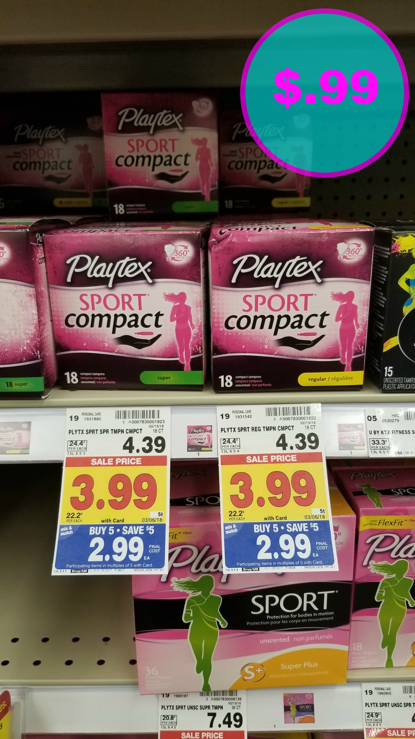 Playtex Sport Compact Tampons just $.99 - Kroger Couponing