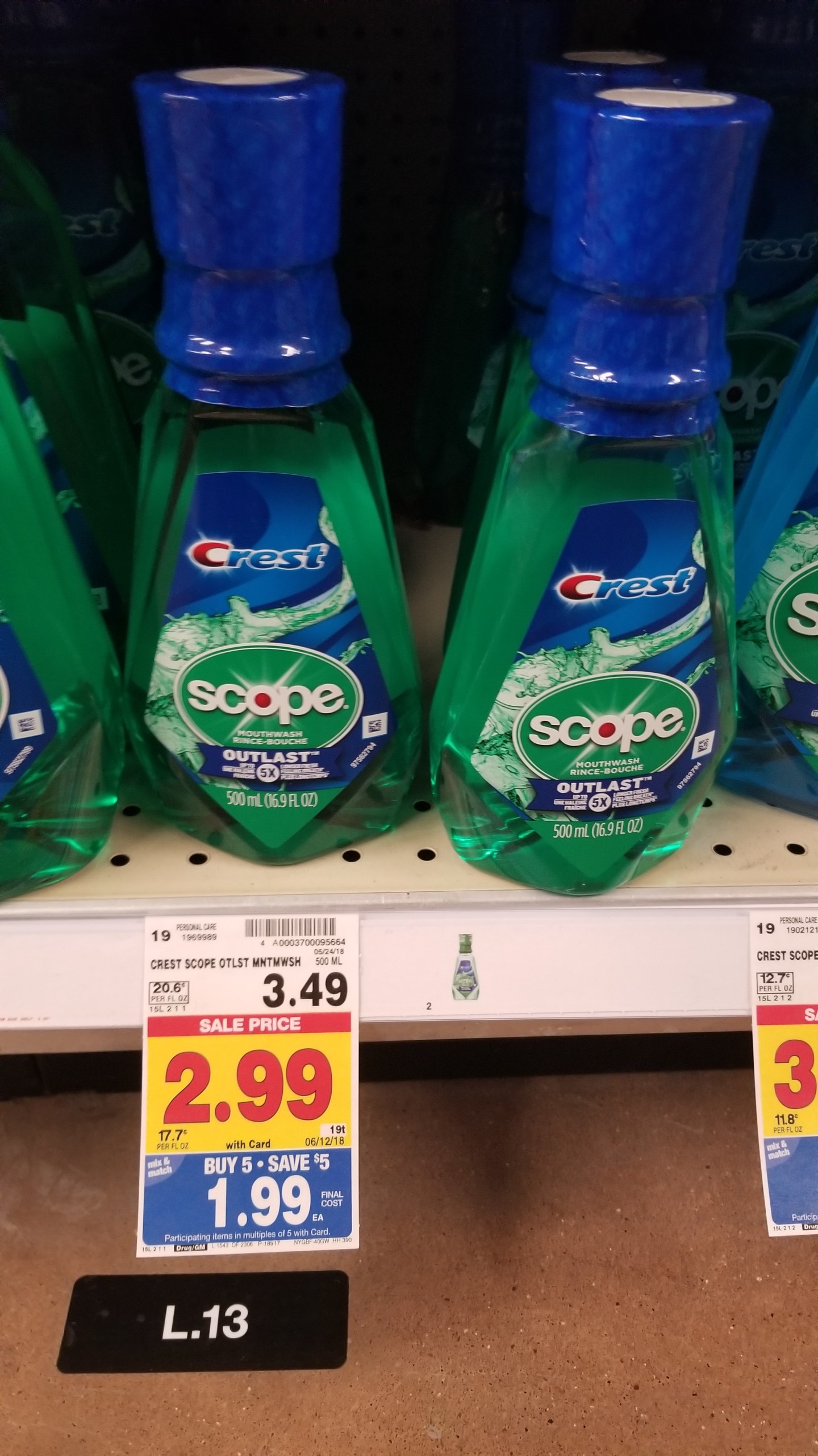 Crest Scope Mouthwash just .99 Kroger Couponing