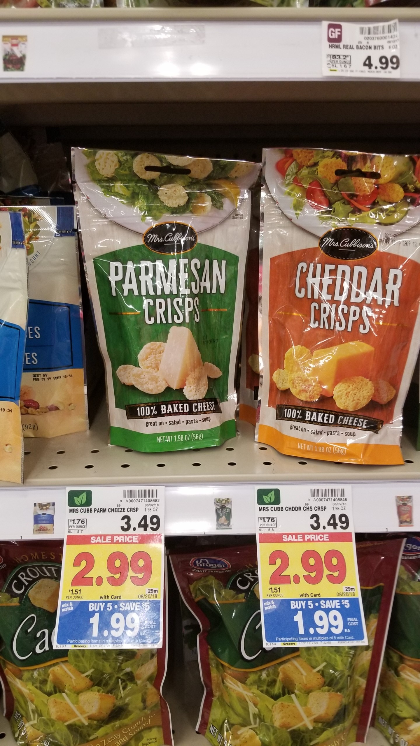 Mrs. Cubbinson's Cheese Crisps just $.99 - Kroger Couponing