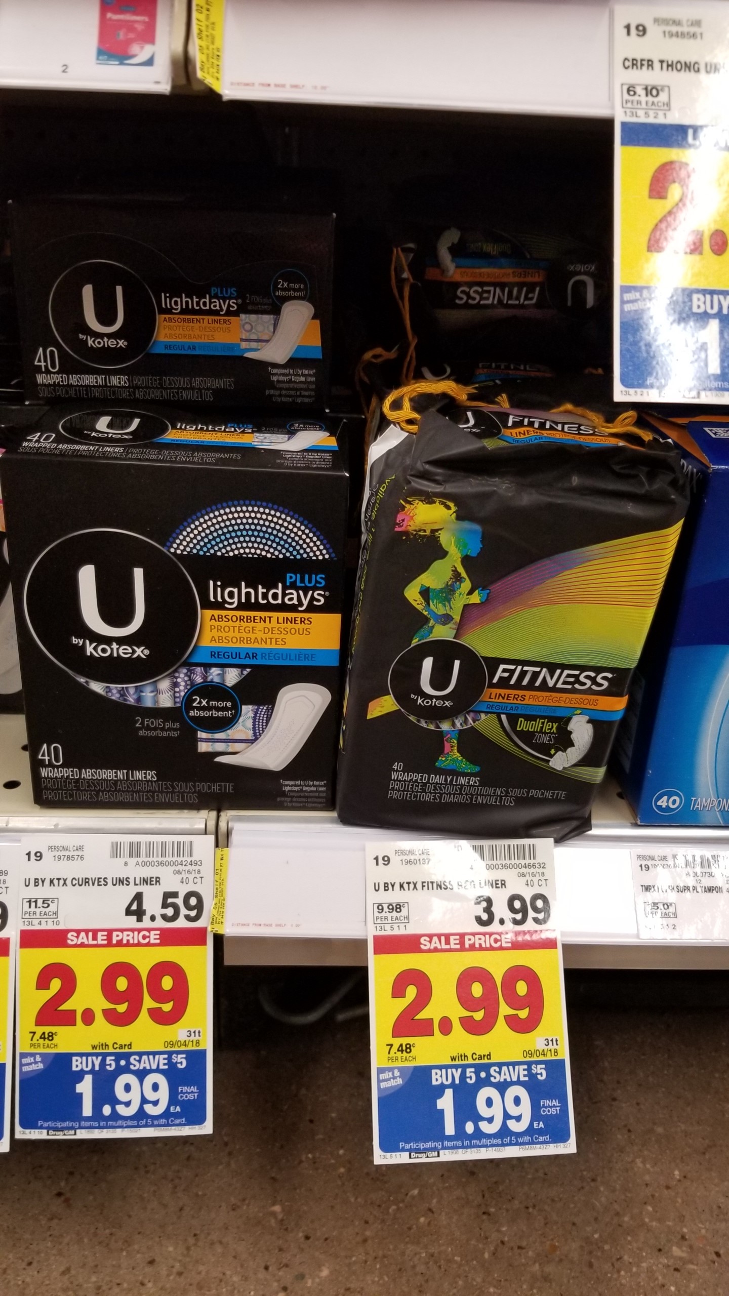 U By Kotex Liners just $.49 - Kroger Couponing