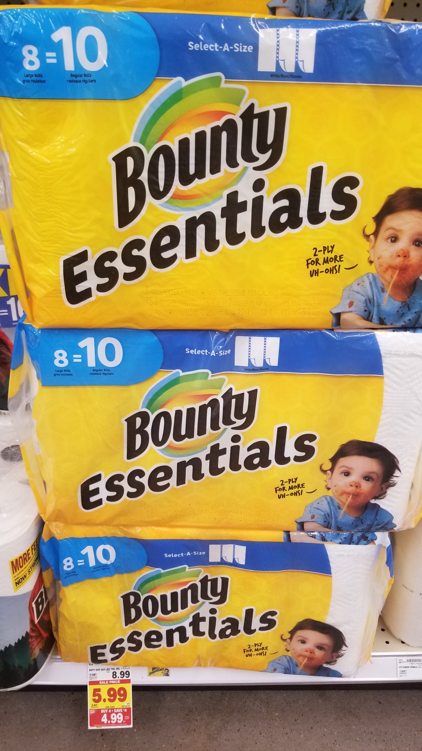 Bounty Essentials Paper Towels just $4.24 - Kroger Couponing