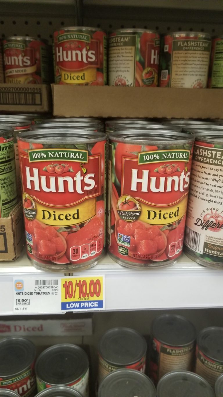 Hunt's Diced Tomatoes just .80 Kroger Couponing