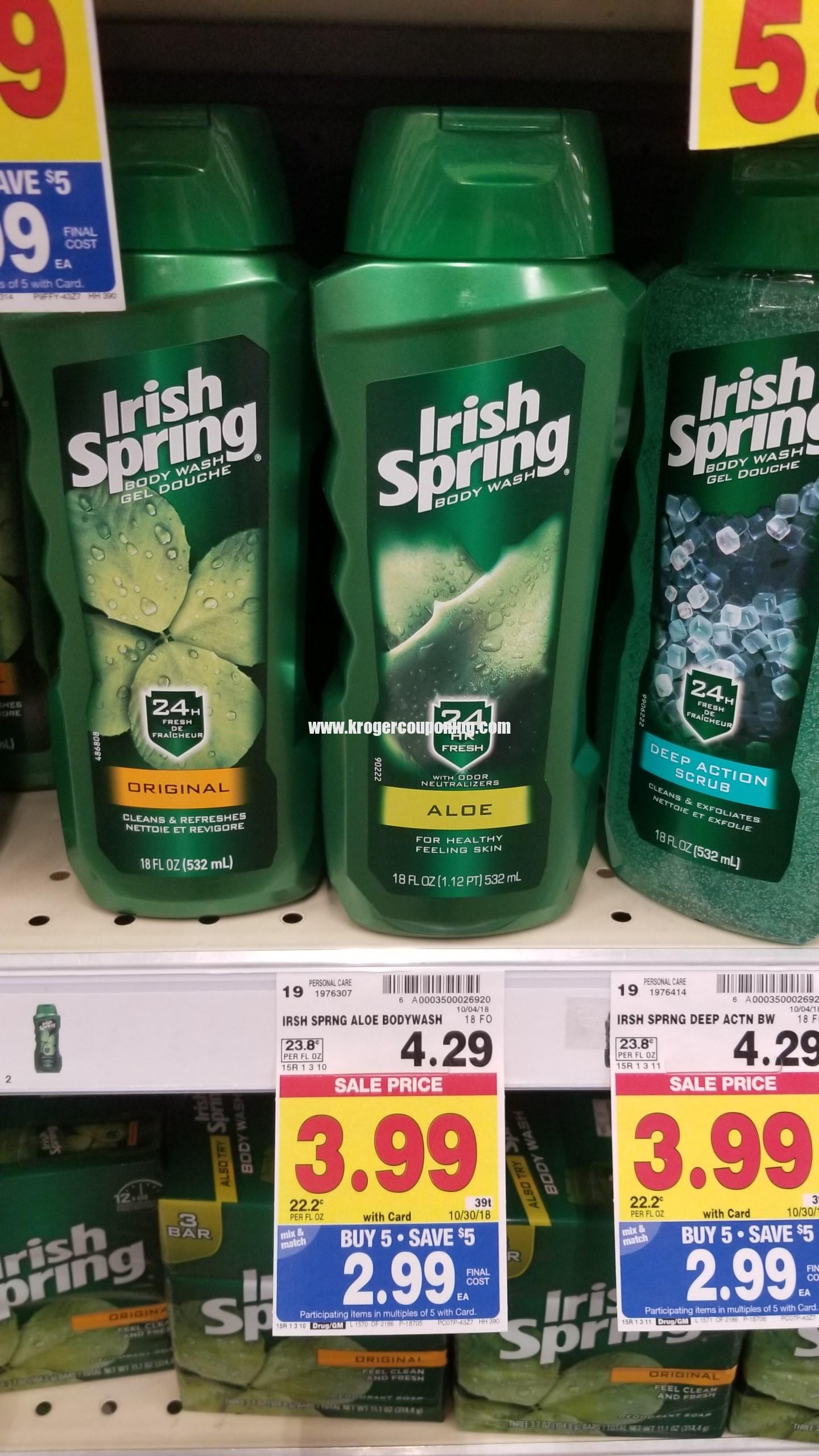Irish Spring Body Wash just 1.99 Kroger Couponing