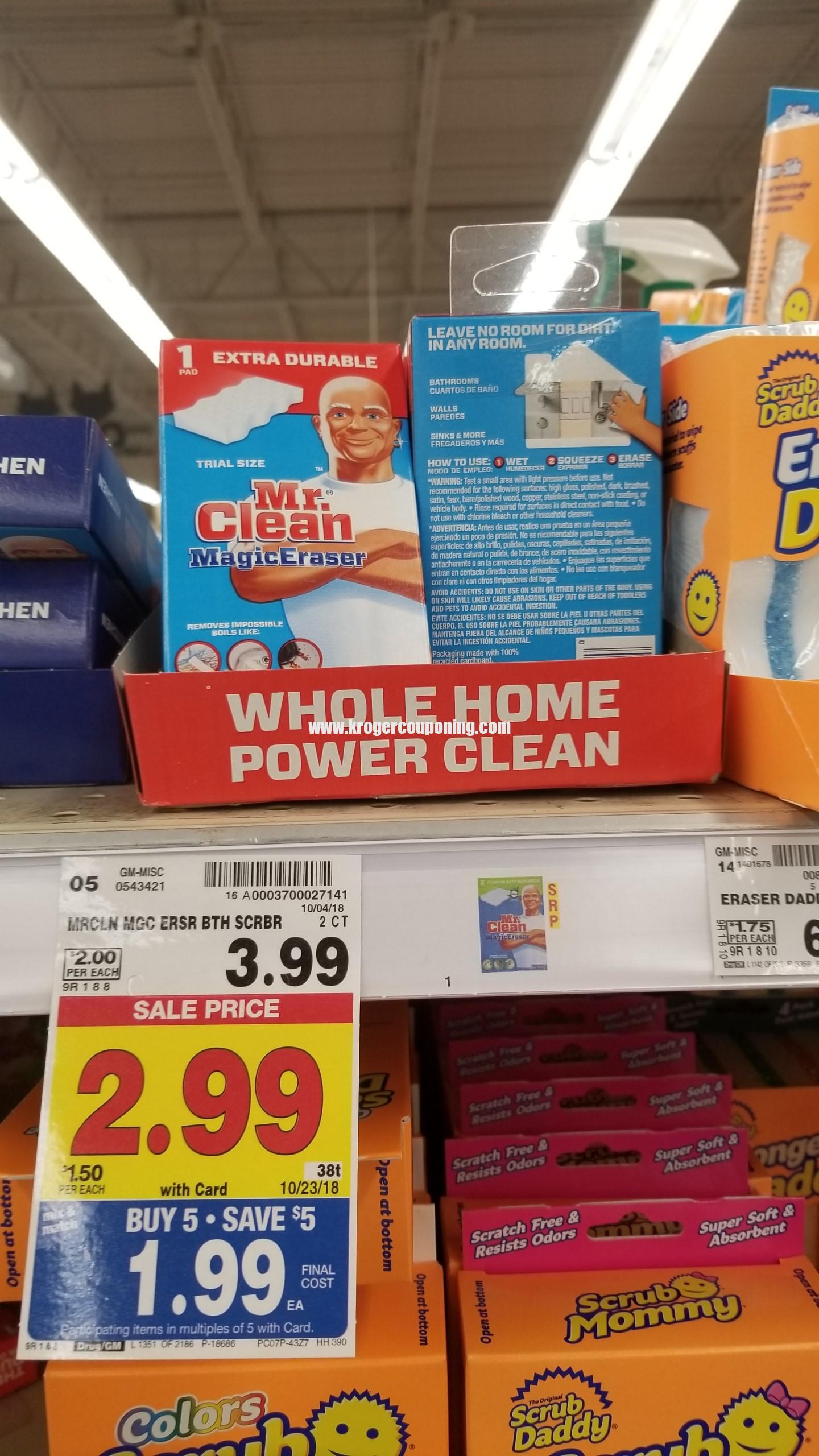 Mr. Clean Magic Eraser just 1.49 Kroger Couponing