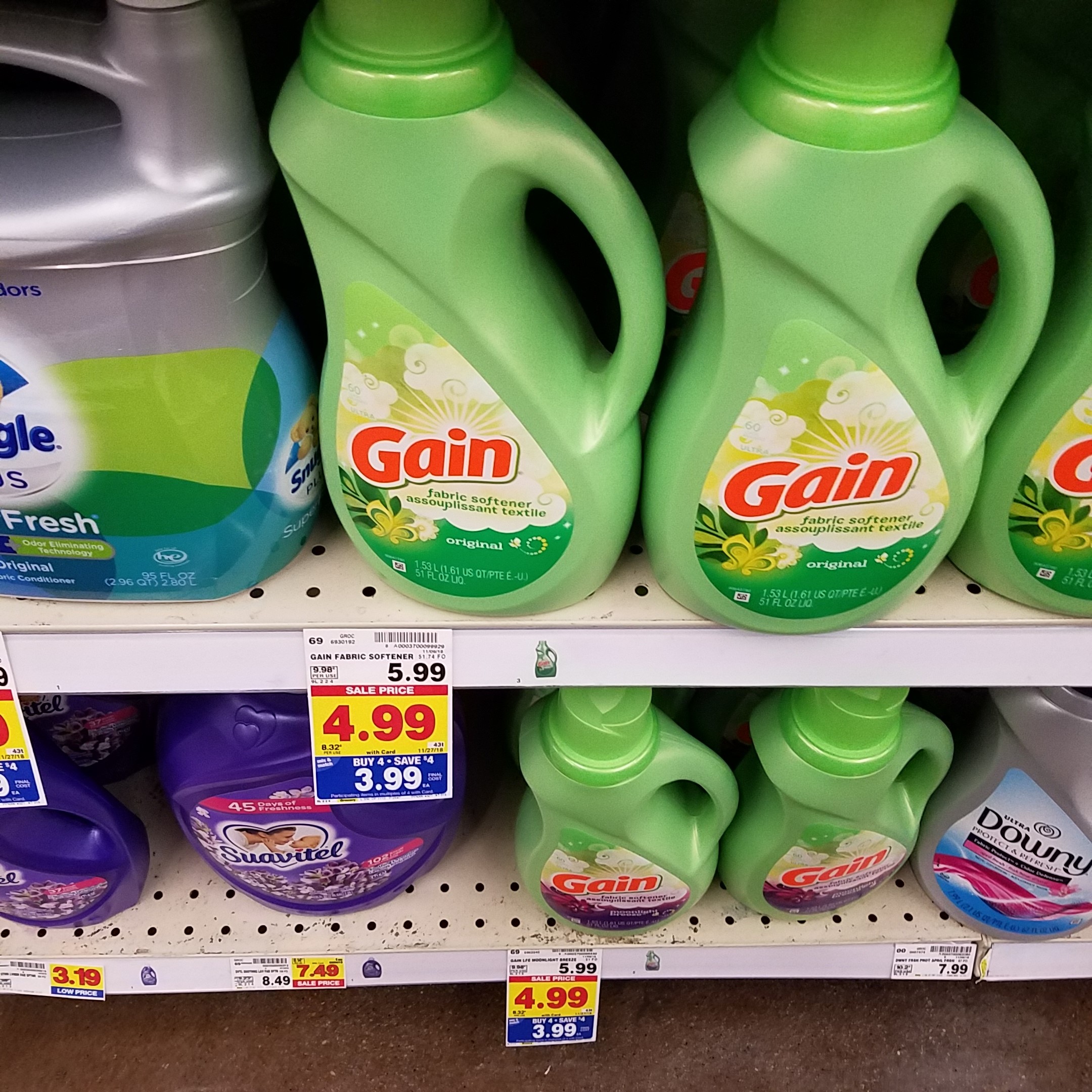 Gain Fabric Softener just 1.99 Kroger Couponing