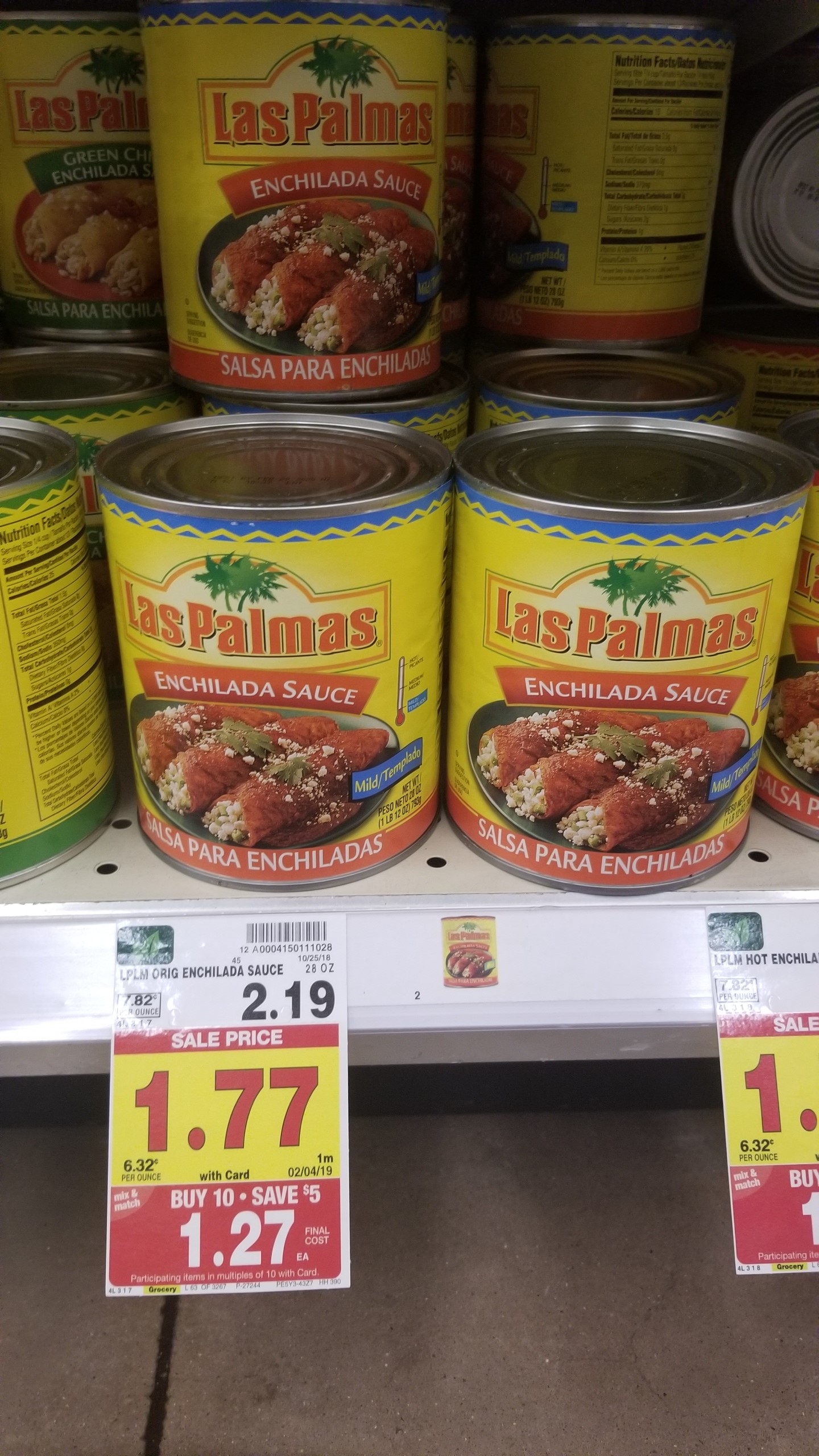 Las Palmas Enchilada Sauce just .77 Kroger Couponing