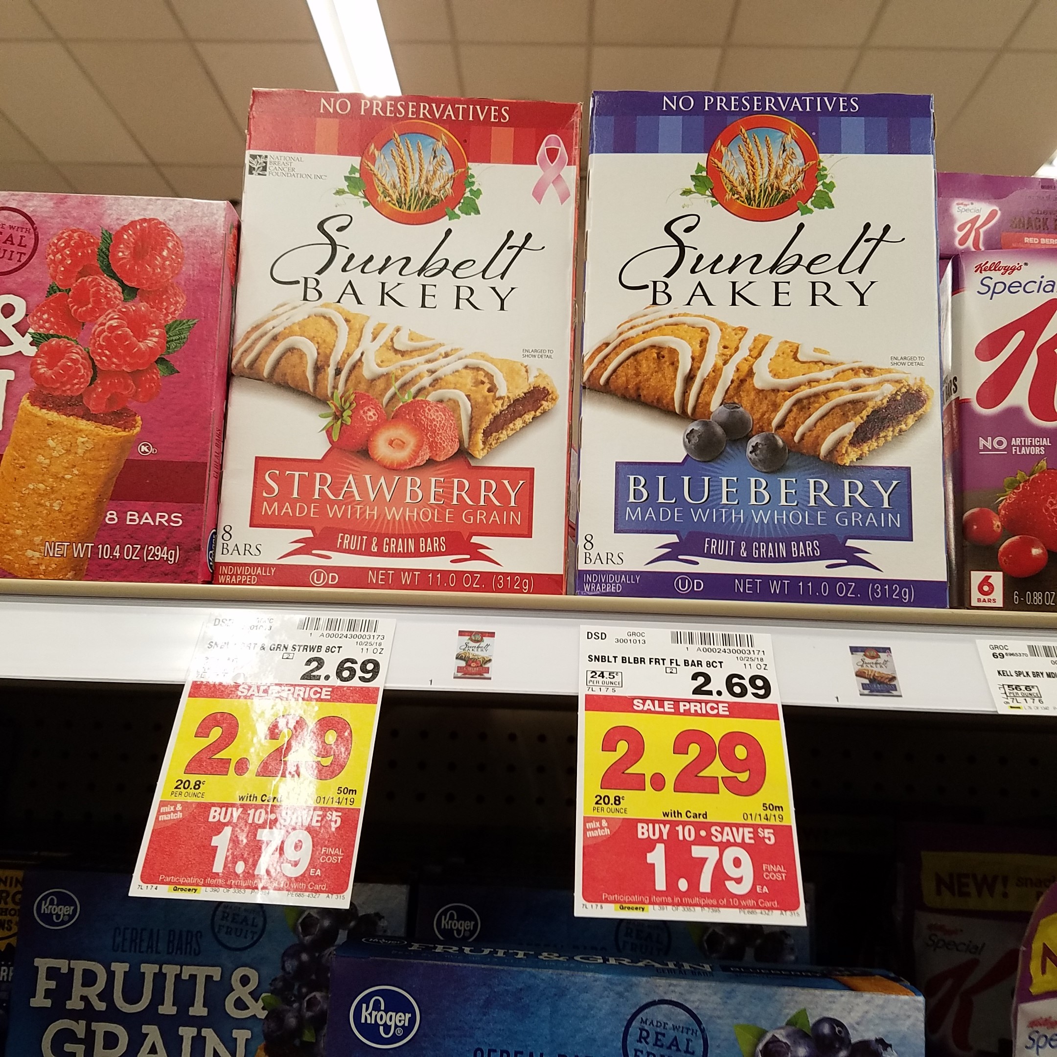 Sunbelt Bakery Bars just 1.29 Kroger Couponing