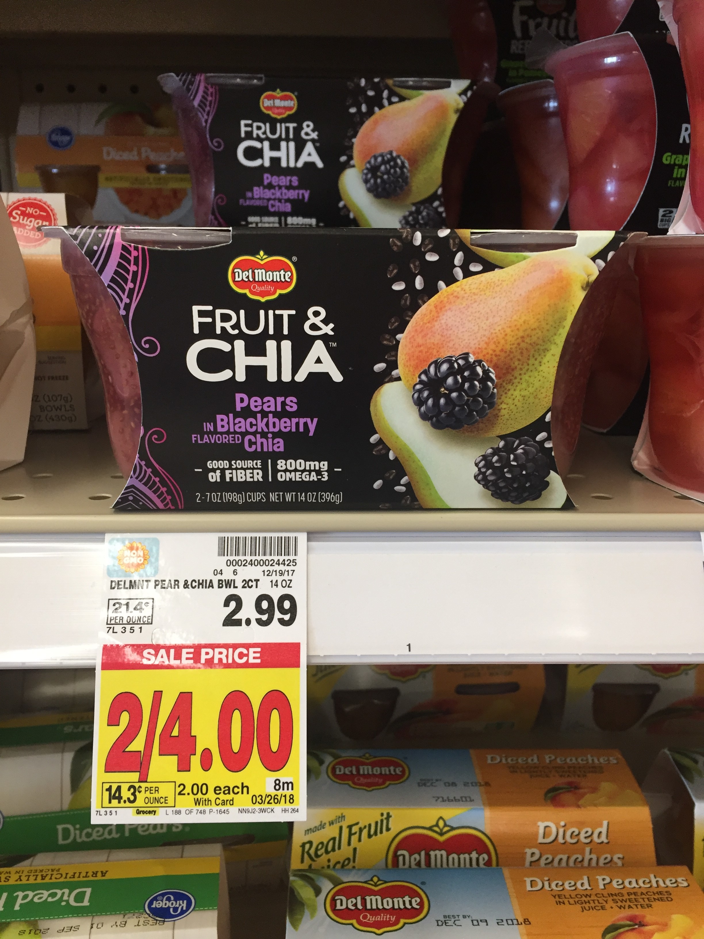 Del Monte Fruit & Chia just 1.25 Kroger Couponing