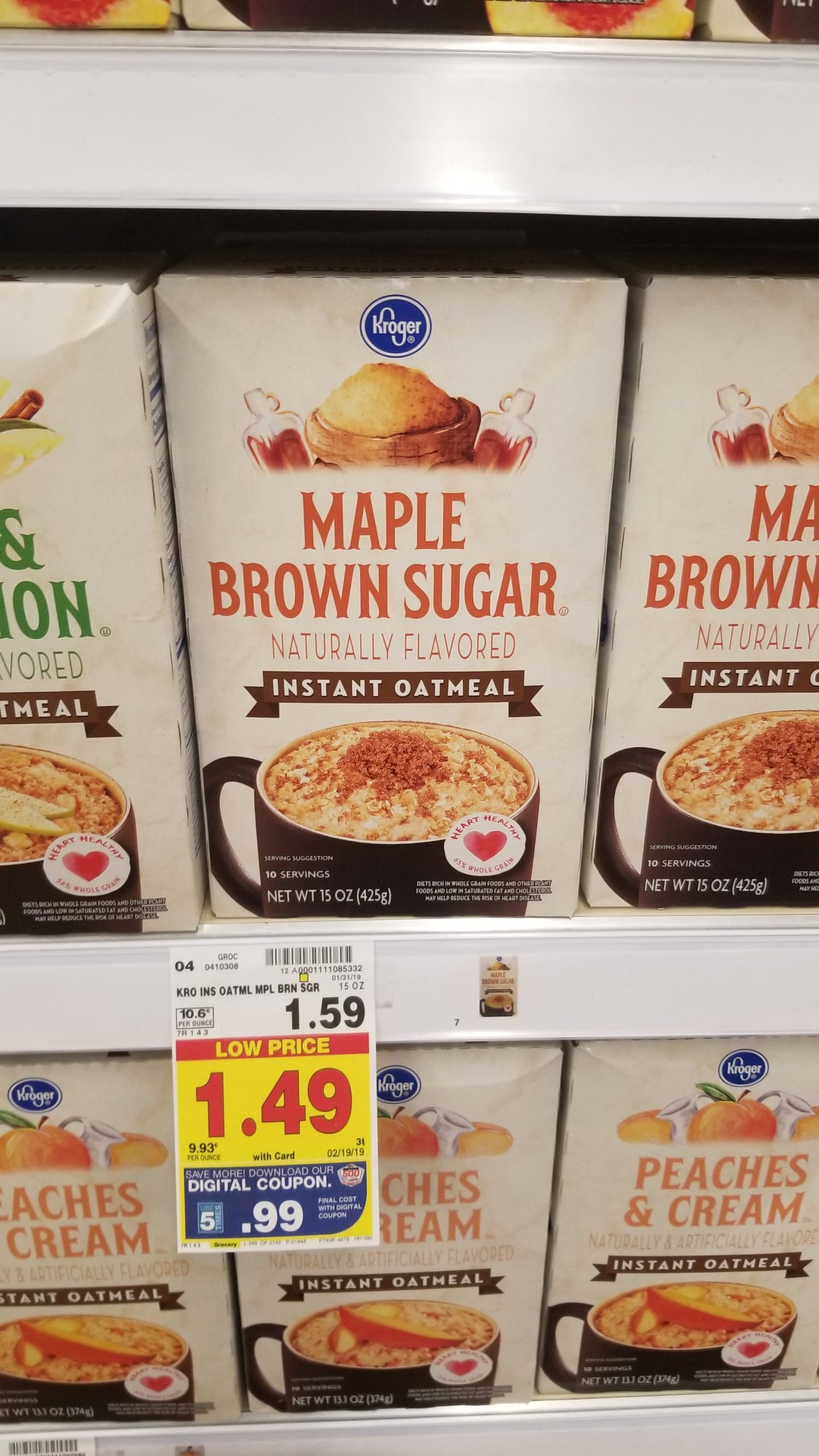 Kroger Brand Oatmeal just .99 Kroger Couponing