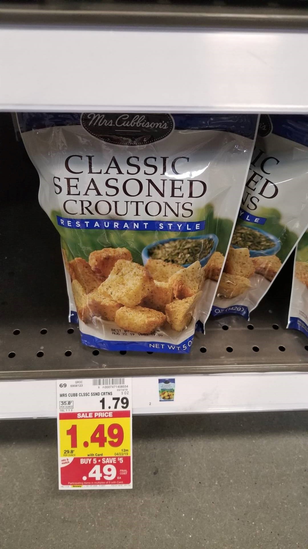 Money Maker Mrs. Cubbinson's Croutons! - Kroger Couponing